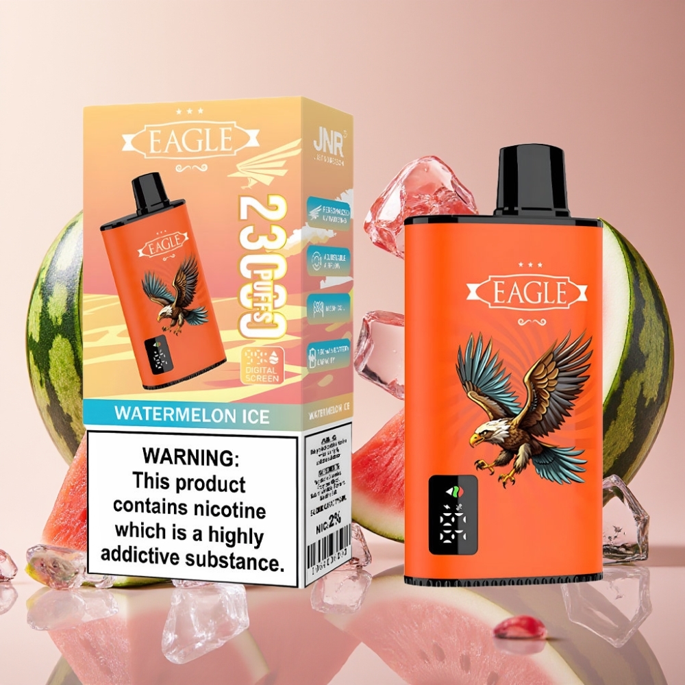 JNR EAGLE Smart 23000 Puffs Pastèque Glacée, Écran Digital, Bobine Mesh 1.0ohm, Airflow Réglable