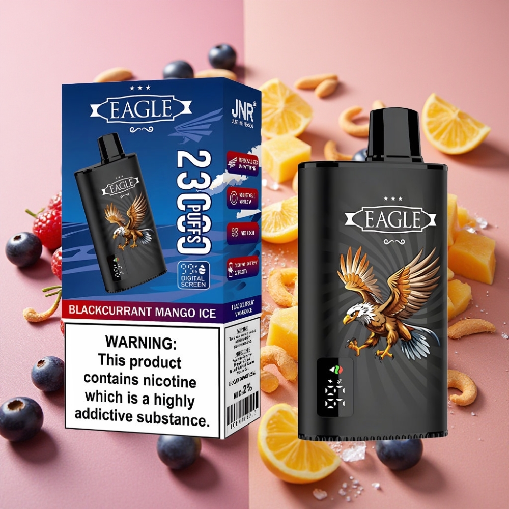 JNR EAGLE Smart 23000 Puffs Écran Digital 1.0ohm Airflow Réglable Blackcurrant Mango Ice