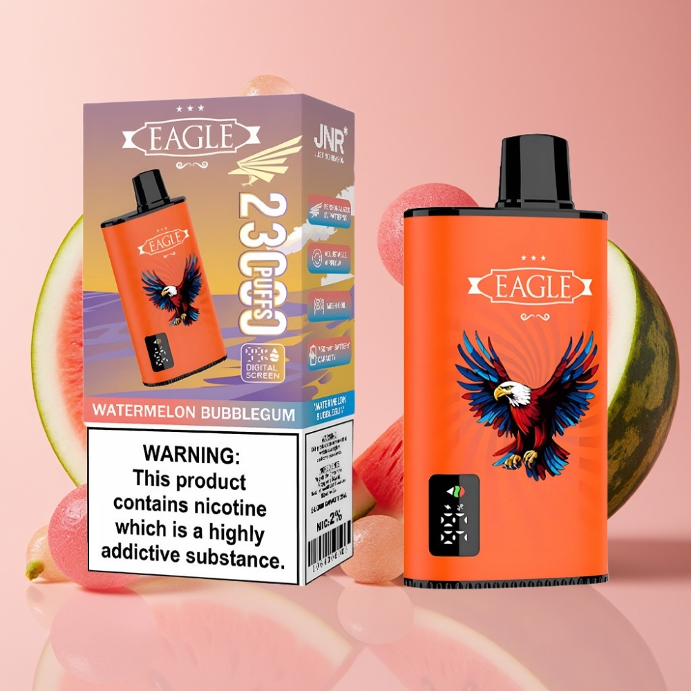 JNR EAGLE Smart 23000 Puffs Écran Digital 1.0ohm Mesh 25ml Bubblegum Pastèque