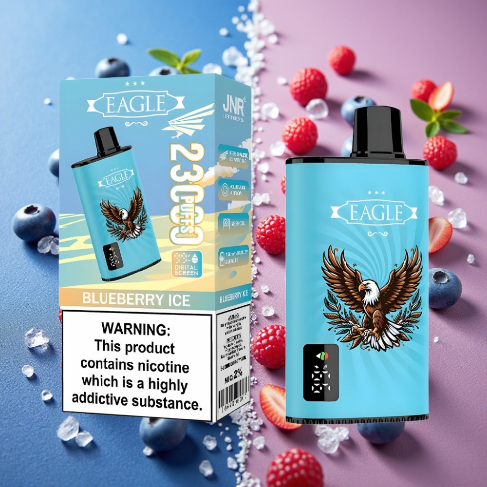 JNR EAGLE Smart 23000 Puffs Écran Digital 1.0ohm Mesh 25ml Myrtille Glacée