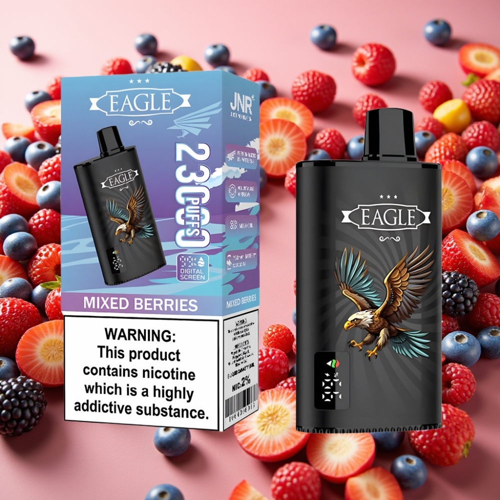 JNR EAGLE Smart 23000 Puffs Écran Digital, 1.0ohm Mesh, Airflow Réglable, Baies Mixtes