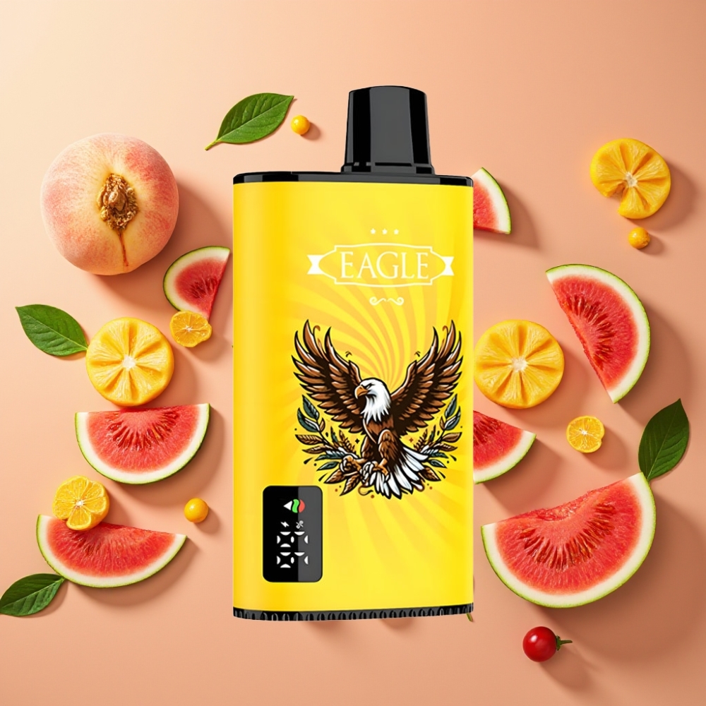 JNR EAGLE Smart 23000 Puffs Écran Digital Airflow Réglable 25ml Pêche Mangue Pastèque
