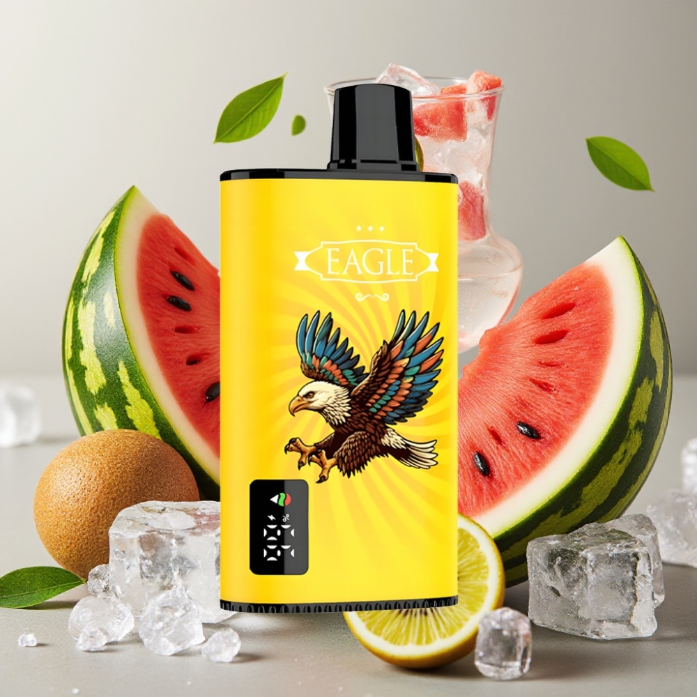 JNR EAGLE Smart 23000 Puffs Écran Digital, Airflow Réglable, Coil Mesh 1.0ohm, Kiwi Pastèque Glacée