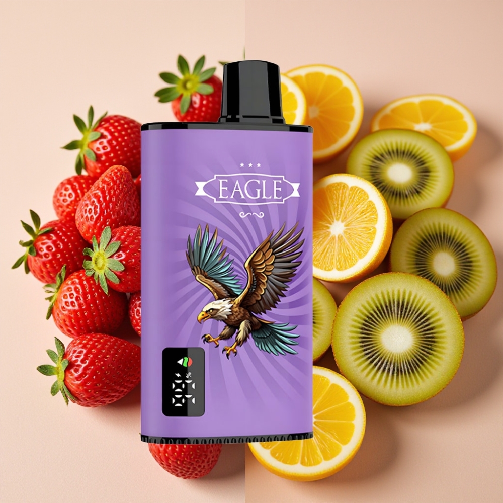 JNR EAGLE Smart 23000 Puffs Écran Digital, Airflow Réglable, Fraise Kiwi