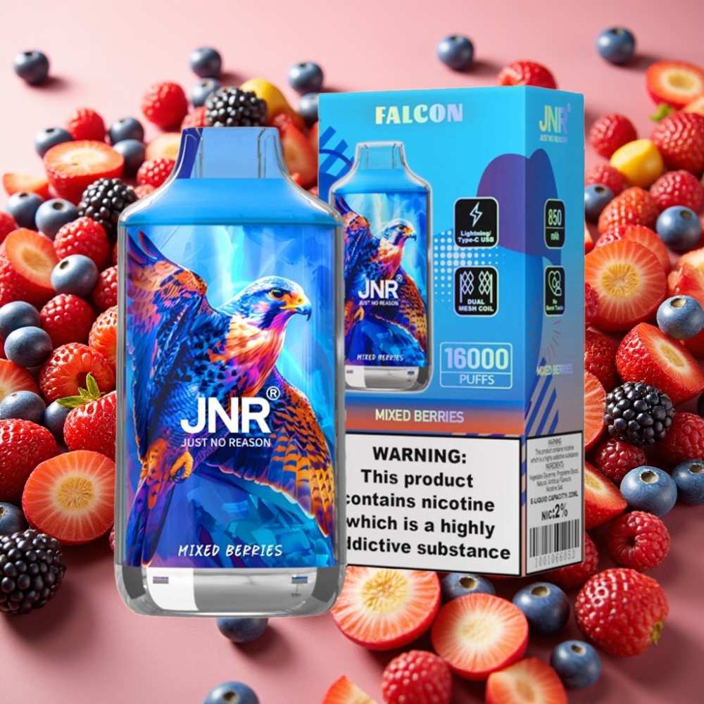 JNR Falcon 16000 Puffs Baies Mixtes - 850mAh, 22ml, Dual Mesh Coil, Type C