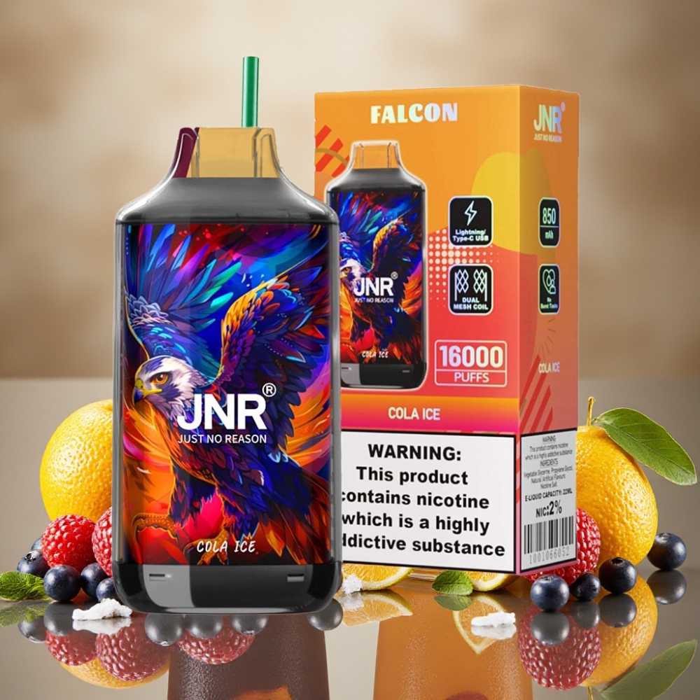 JNR Falcon 16000 Puffs Cola Glacée - 850mAh, 22ml, Dual Mesh