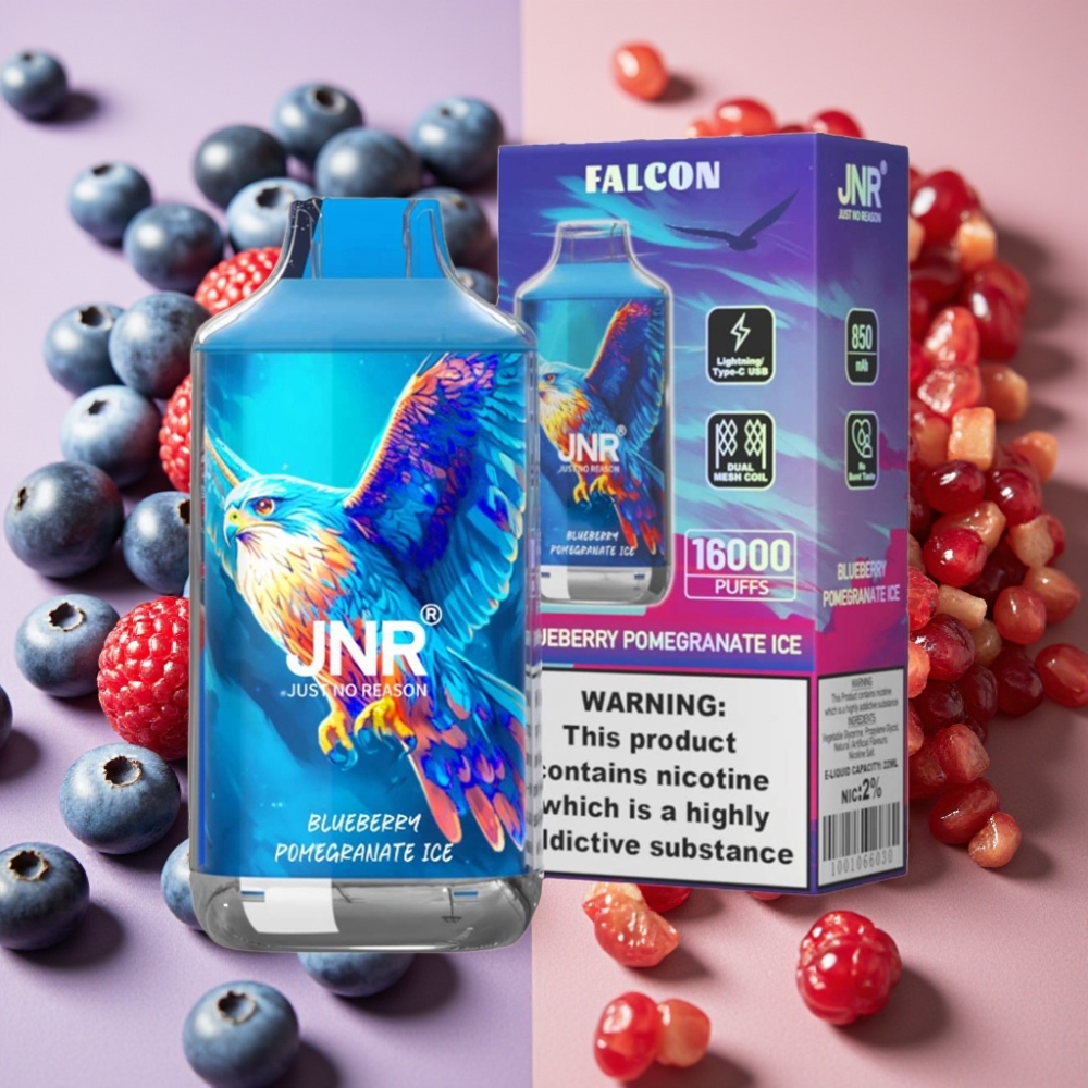 JNR Falcon 16000 Puffs Myrtille Grenade Glacée - 850mAh, 22ml, Dual Mesh