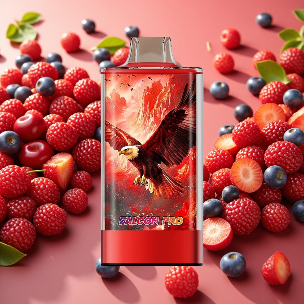 JNR Falcon Pro 28000 Cerise Baies 30ml 950mAh 5% Display USB-C Dual Mesh MTL