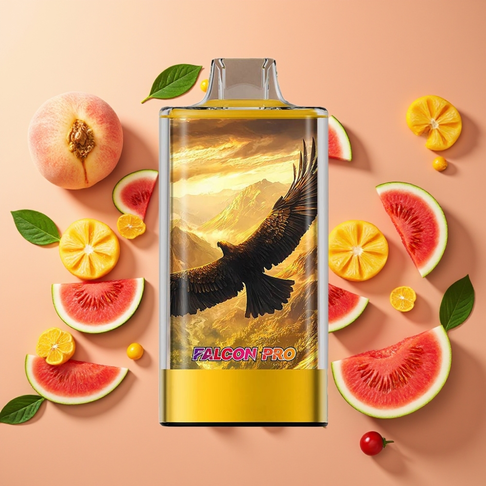 JNR Falcon Pro 28000 Pêche Mangue Pastèque 30ml 5% 950mAh Dual Mesh