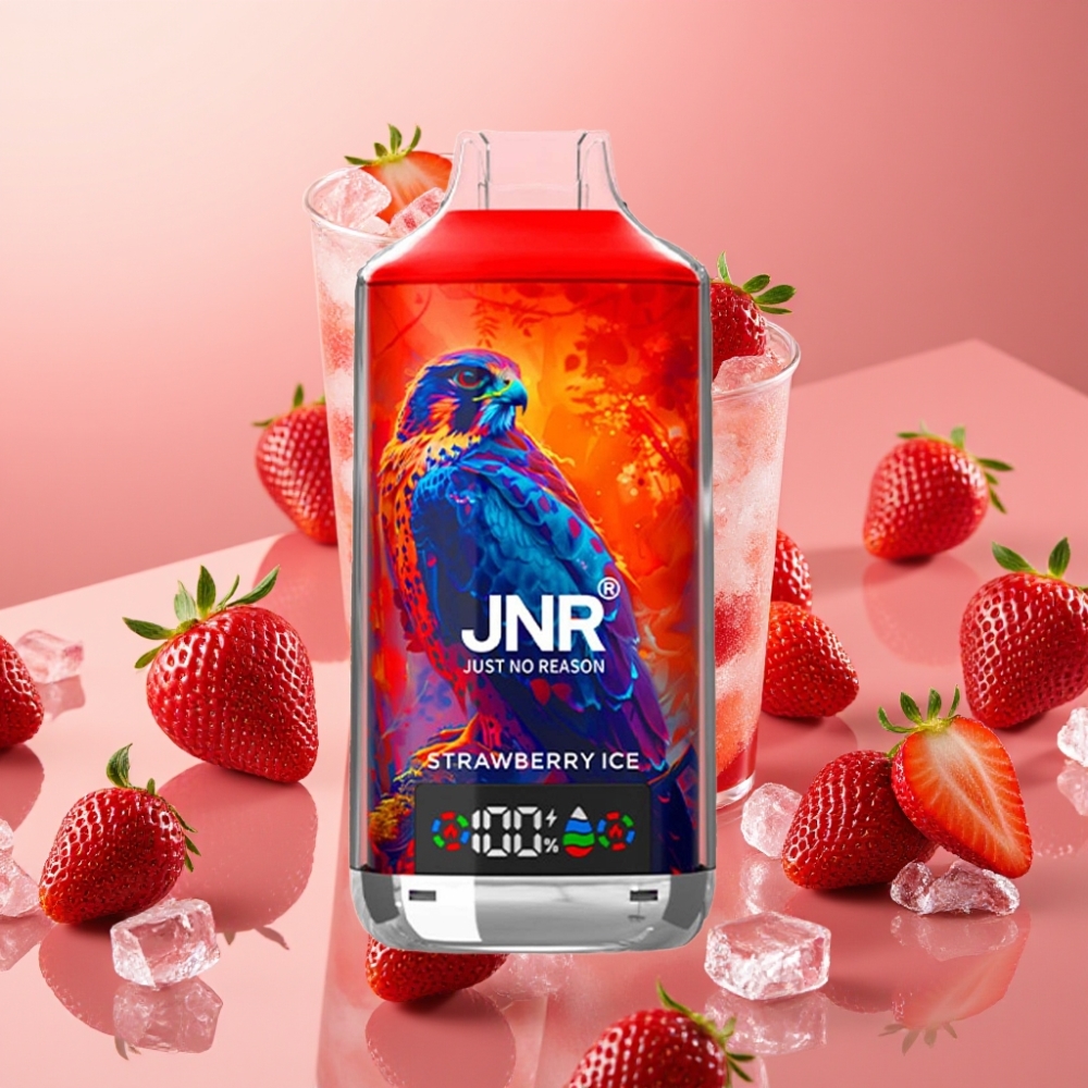 JNR Falcon X 18000 Puffs Fraise Glacée - 24ml, Dual Mesh Coil, Type-C