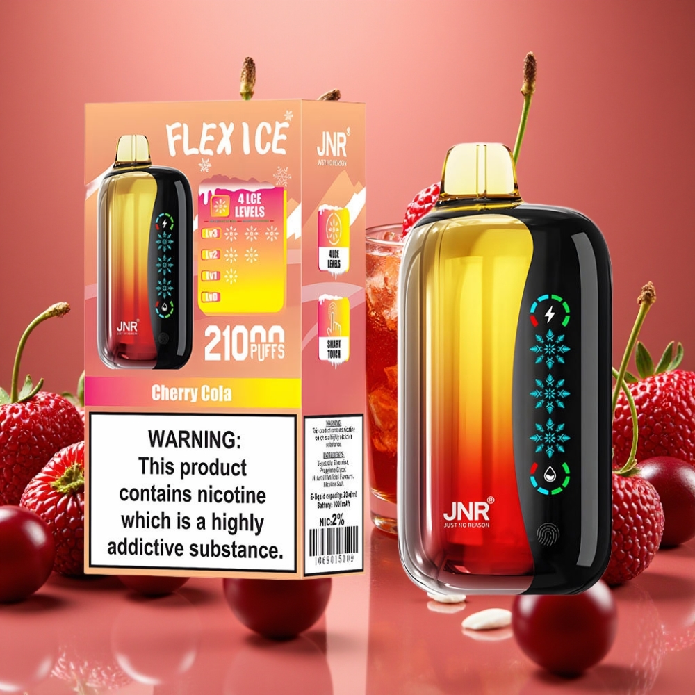 JNR Flex Ice 21000 Puffs Glace Cerise Cola, 26ml, Airflow, 1.2 Ohm Dual Mesh