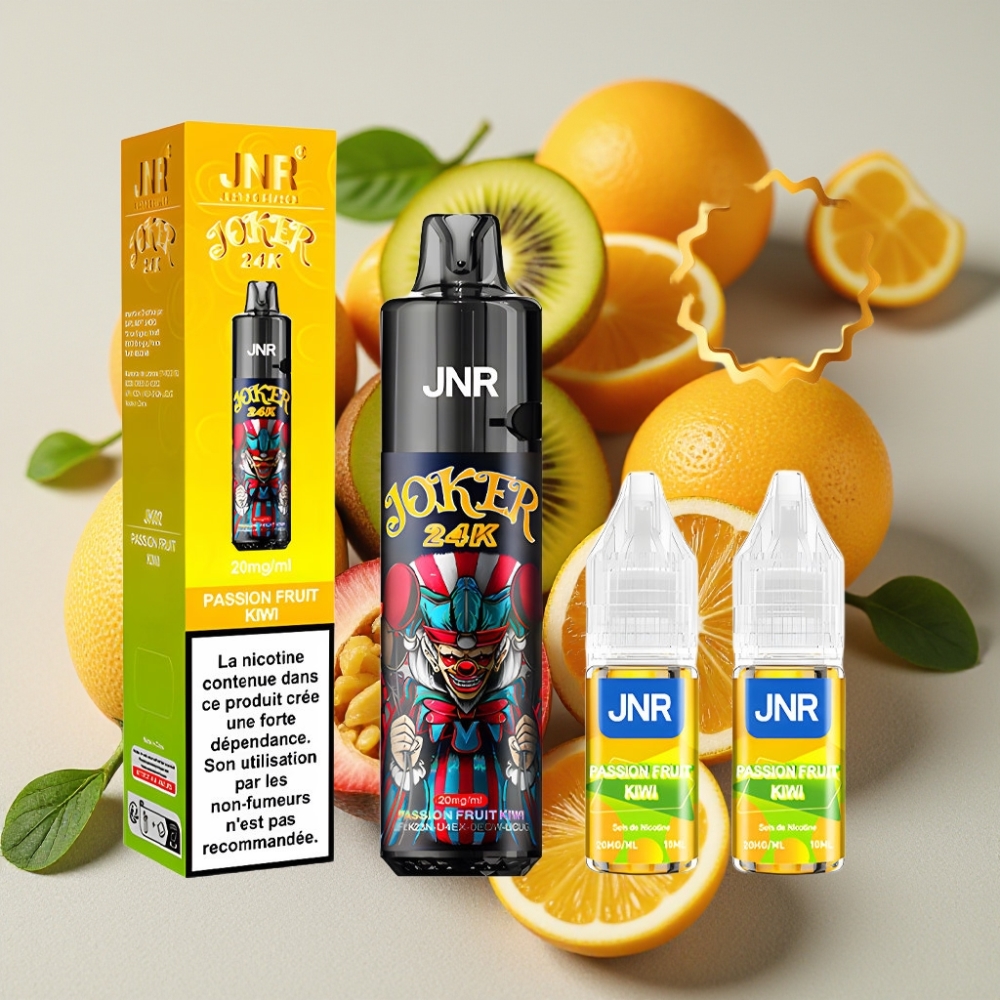 JNR Joker 24K Puffs 2+10ml Rechargeable 800mAh Fruit de la Passion Kiwi