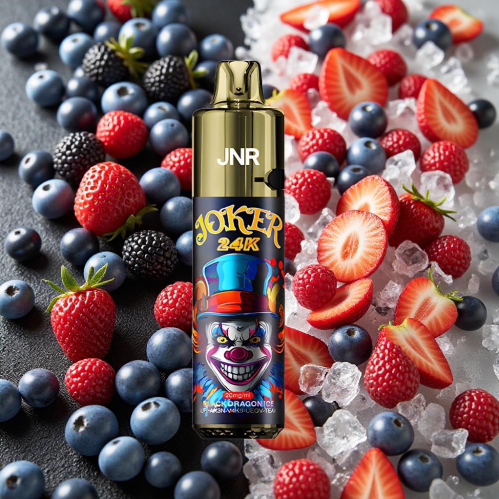 JNR Joker 24K Puffs Dragon Noir Glace Pod Rechargeable 2+10ml 24000 Puffs 2% Nicotine