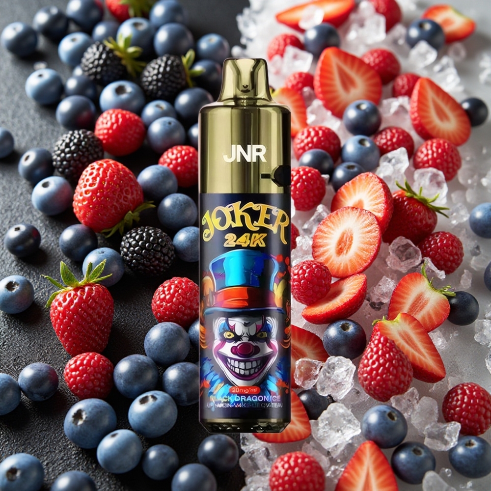 JNR Joker 24K Puffs Dragon Noir Glace Pod Rechargeable 2+10ml 24000 Puffs 2% Nicotine