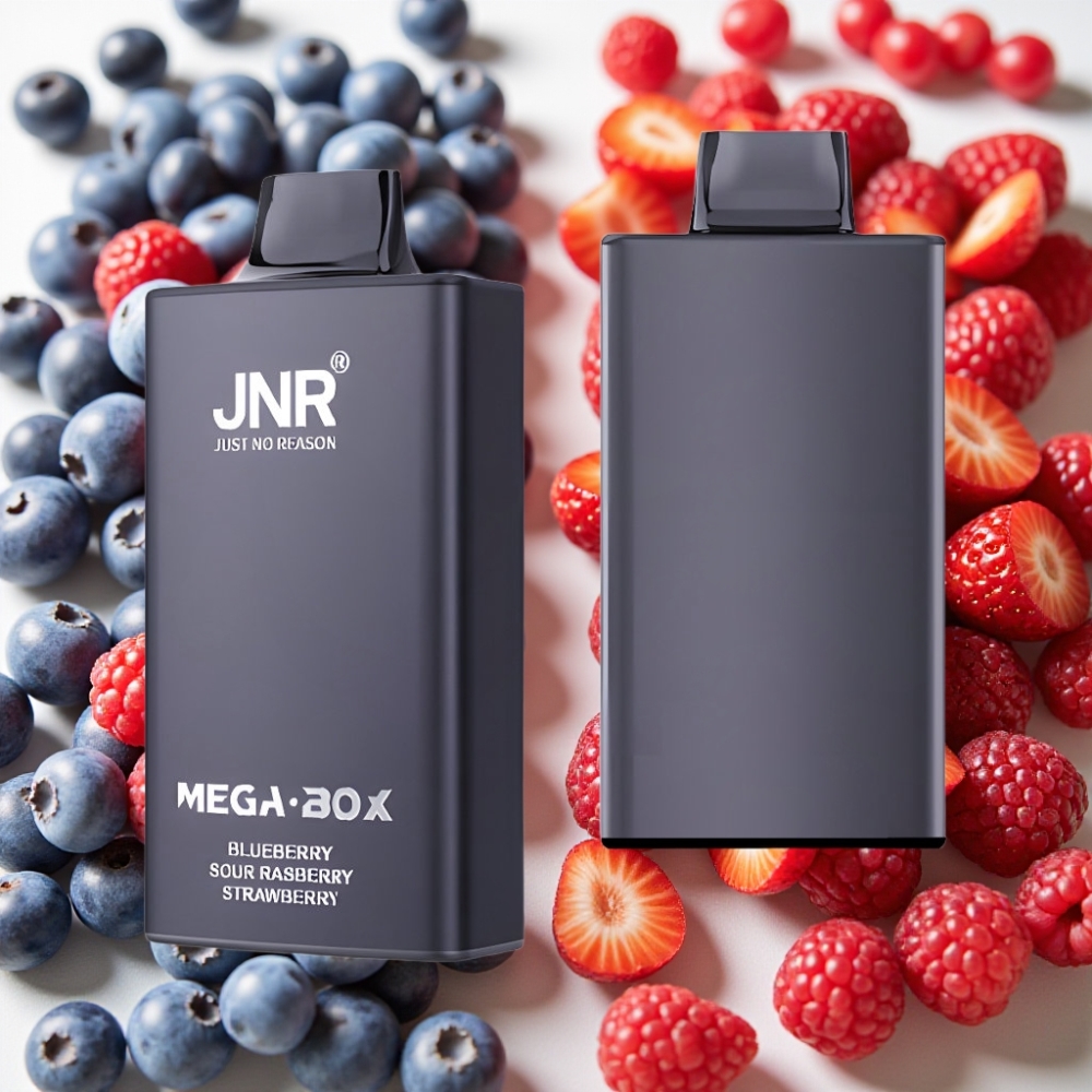JNR Mega Box 25000 Puffs Disposable Vape Myrtille Framboise Acidulée Fraise 30ml 850mAh