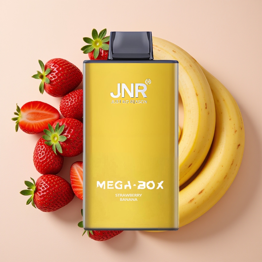 JNR Mega Box 25000 Puffs Fraise Banane, 30ml, 850mAh, Dual Mesh