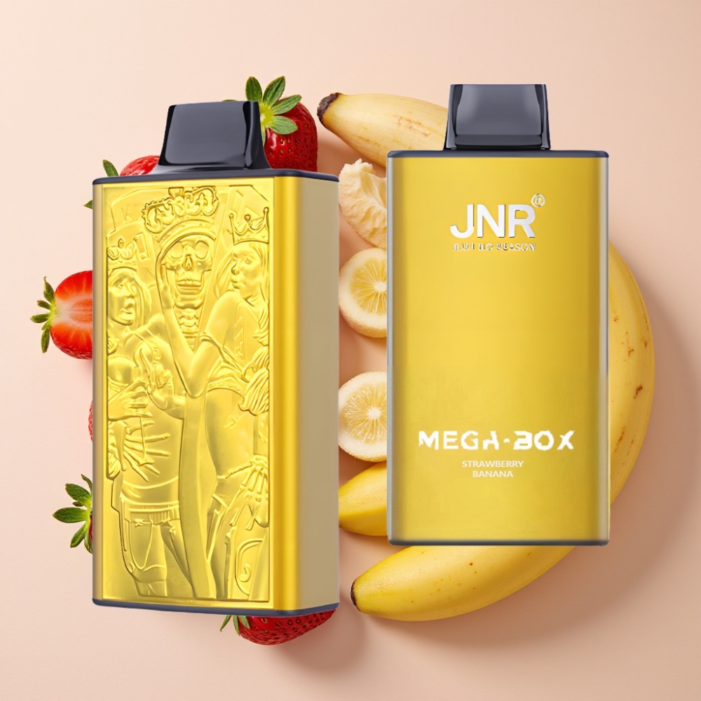 JNR Mega Box 25000 Puffs Fraise Banane, 30ml, 850mAh, Dual Mesh