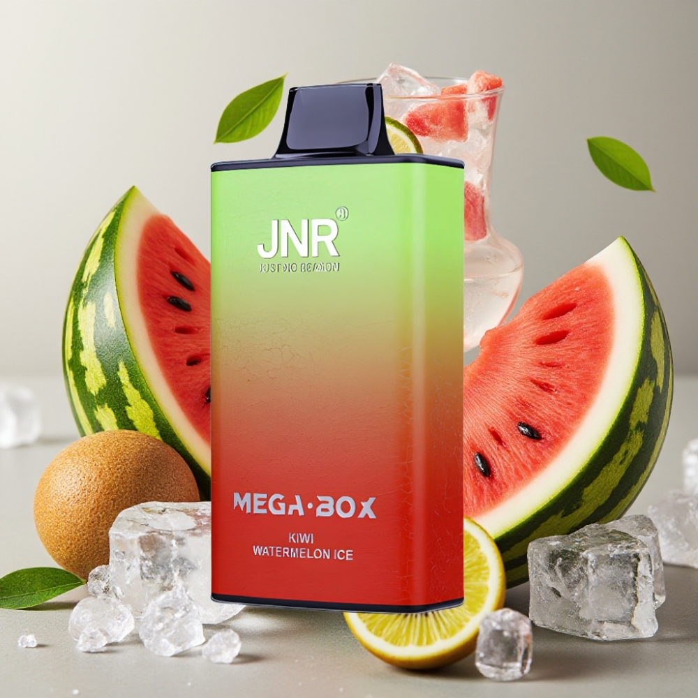JNR Mega Box 25000 Puffs Kiwi Pastèque Glacé - 30ml, 850mAh, Dual Mesh