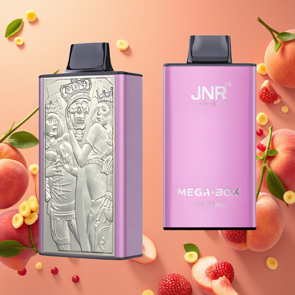 JNR Mega Box 25000 Puffs Pêche Juteuse 30ml 850mAh Dual Mesh