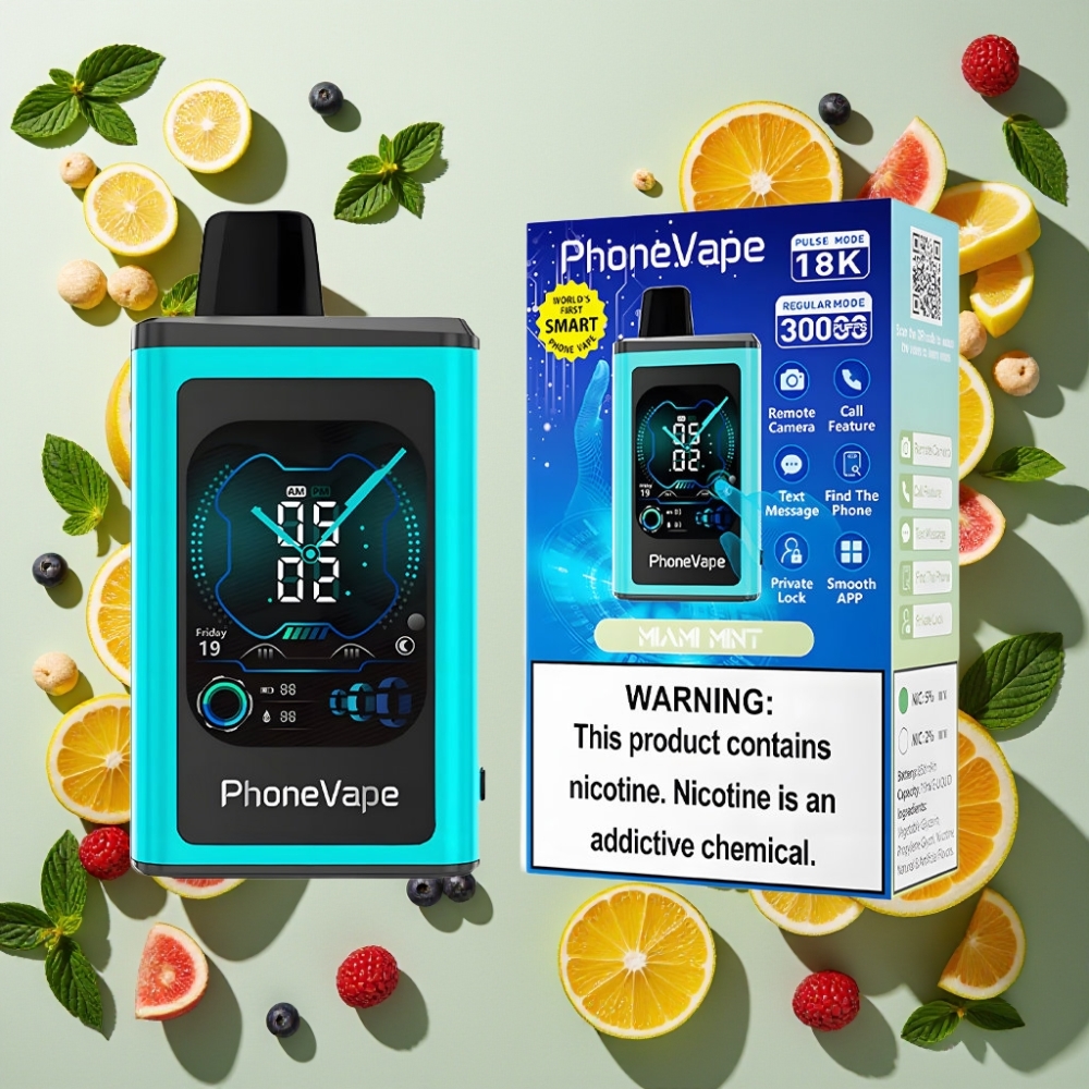 JNR PhoneVape 30000 bouffées Rechargeable 850mAh Miami Menthe