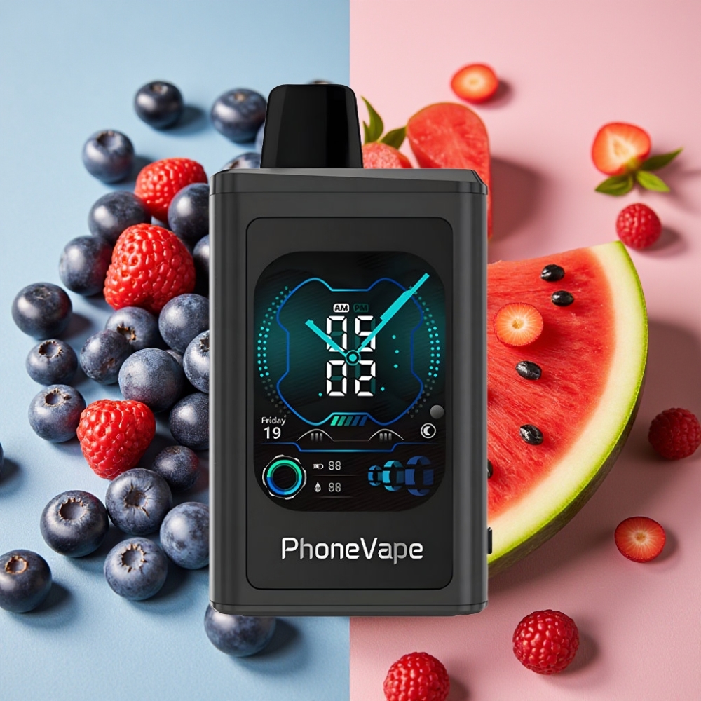 JNR PhoneVape 30000 bouffées Rechargeable Type-C Airflow Réglable Myrtille Pastèque