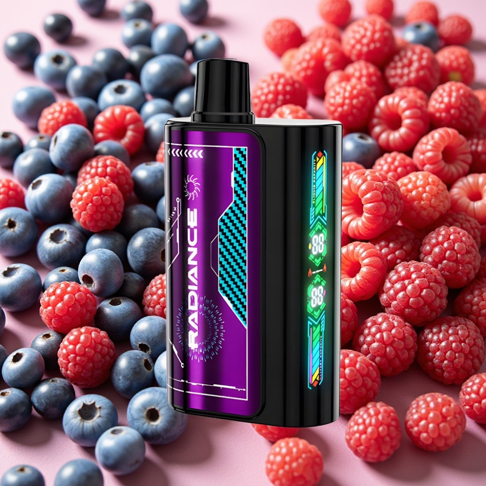 JNR Radiance 31000 Puffs 28ml Ecran Animé Double Mesh 2% Myrtille Framboise Acidulée