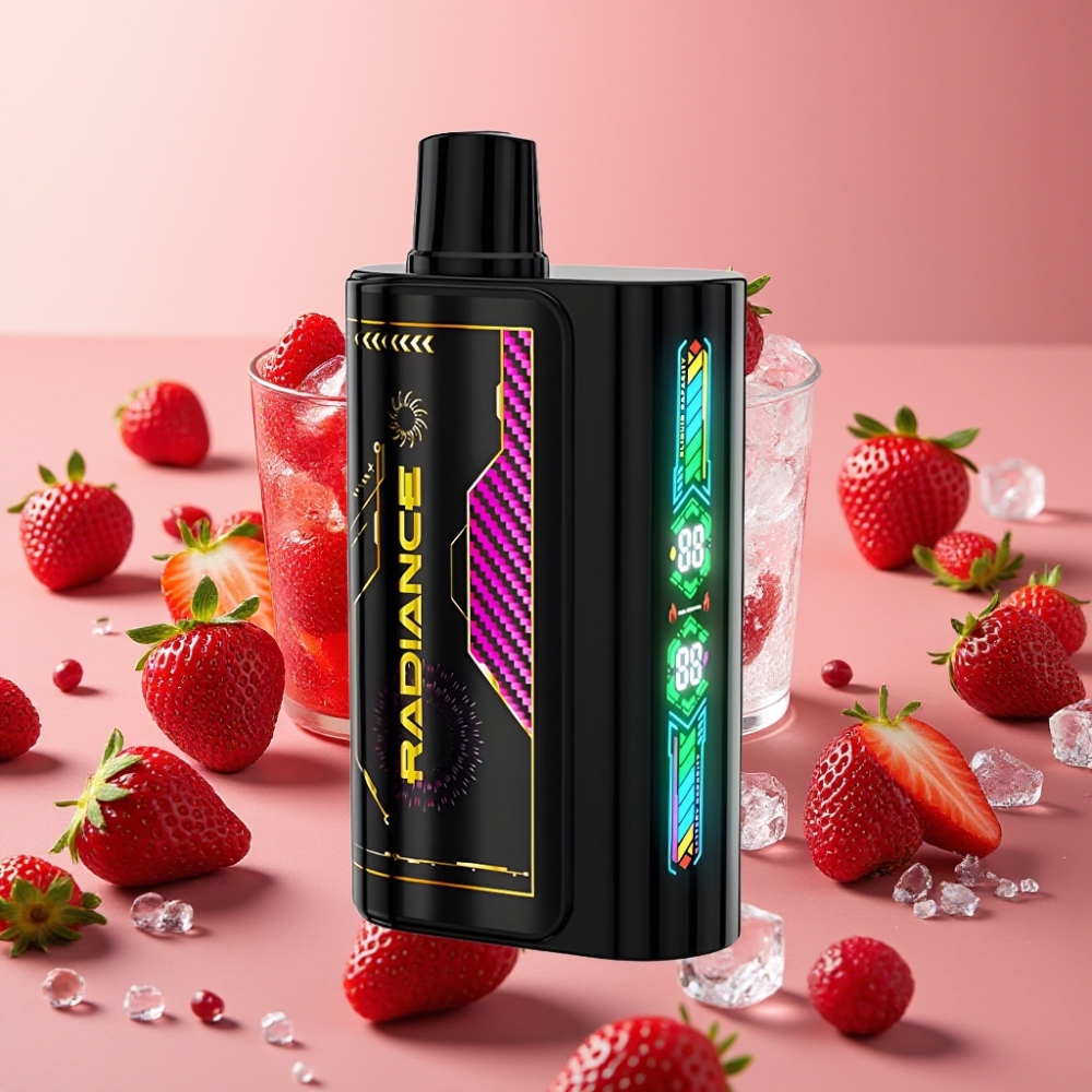 JNR Radiance 31000 Puffs Fraise Glace, 28ml, Écran Animé, Double Mesh