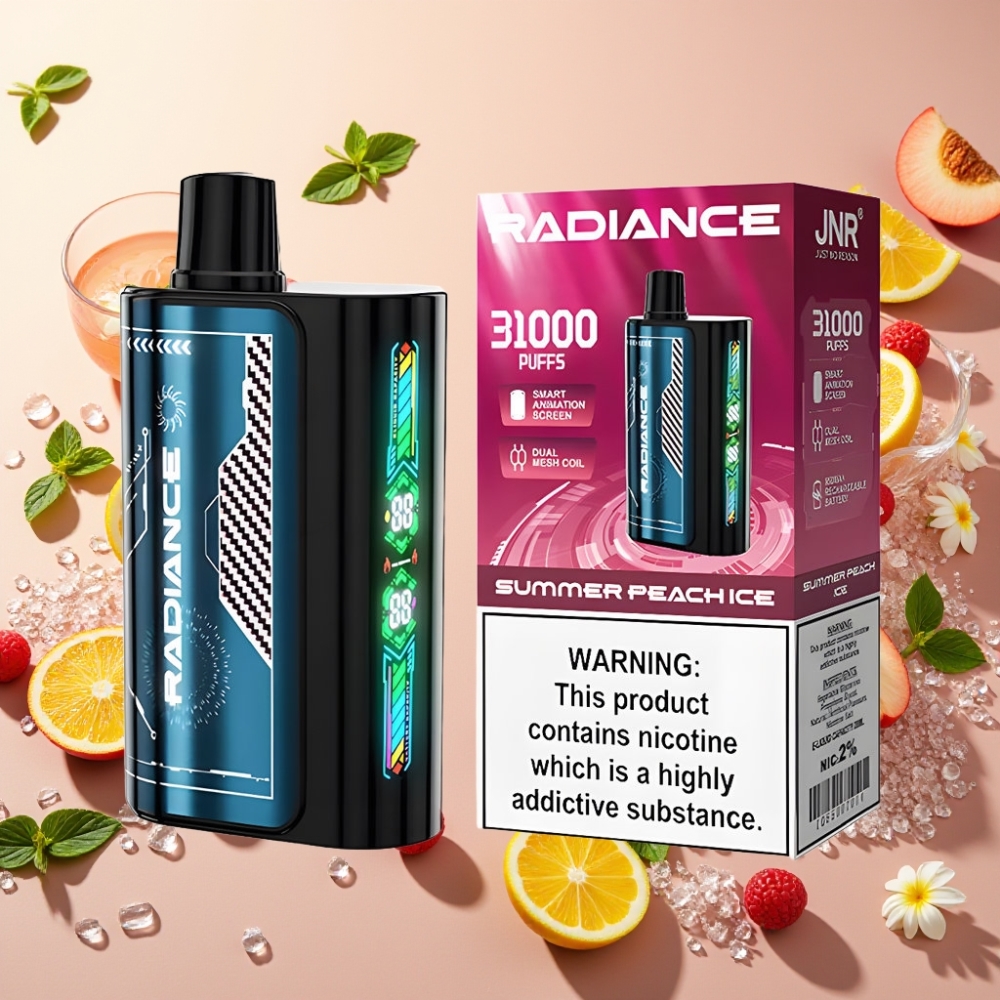 JNR Radiance 31000 Puffs Écran Animé Intelligent Double Mesh Pêche Estivale Glacée