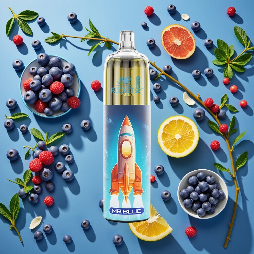 JNR Rocket-X 12400 Puffs Airflow Réglable, 1.2ohm, 850mAh, Mr Bleu