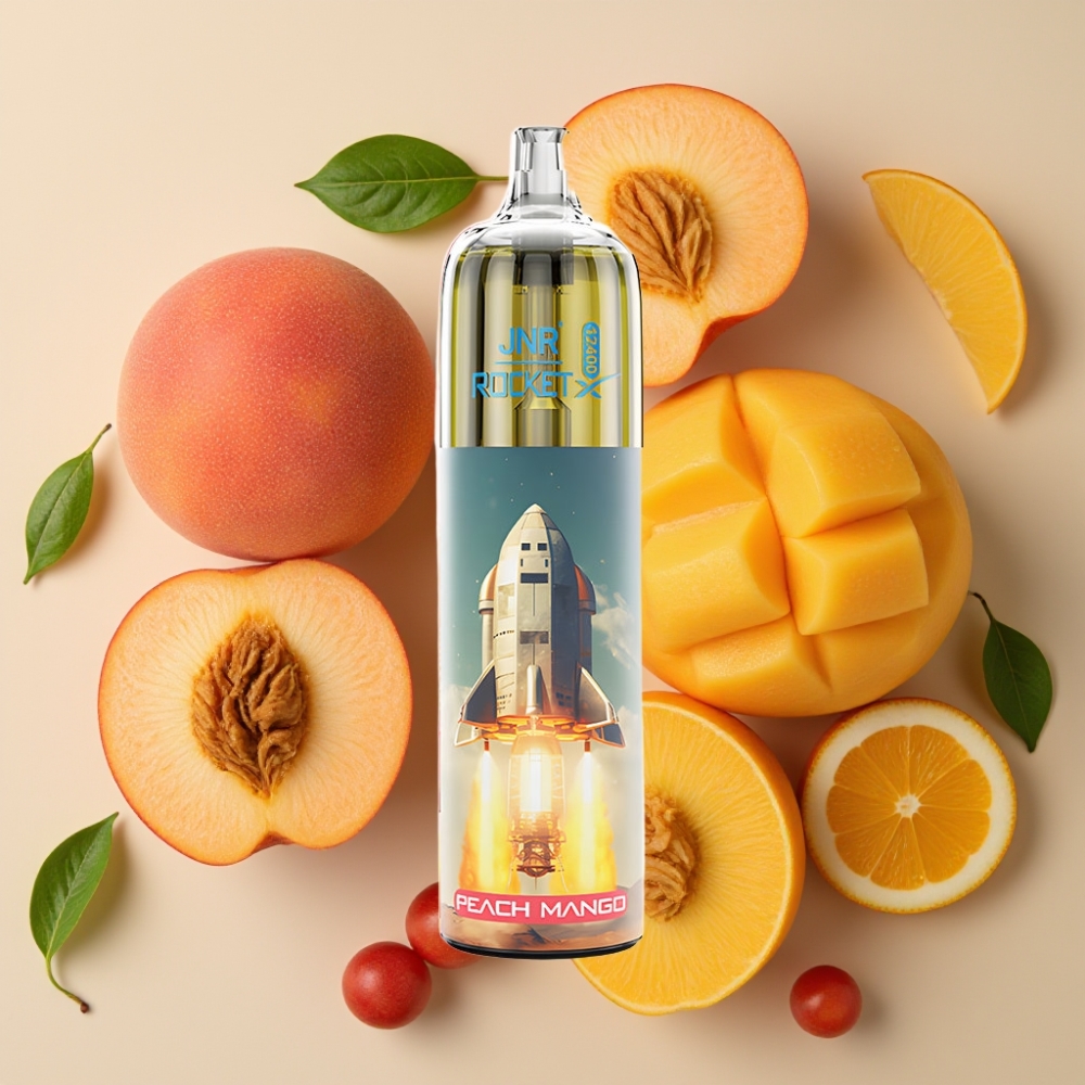 JNR Rocket-X 12400 Puffs - Airflow Réglable, 850mAh, 25ml, Type-C, Pêche Mangue