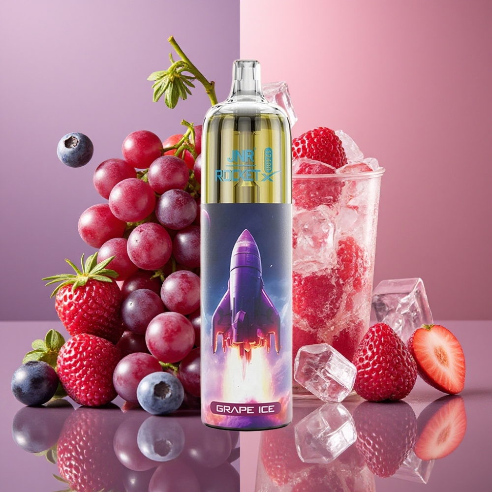 JNR Rocket-X 12400 Puffs Glace Raisin, Airflow Réglable, Batterie 850mAh