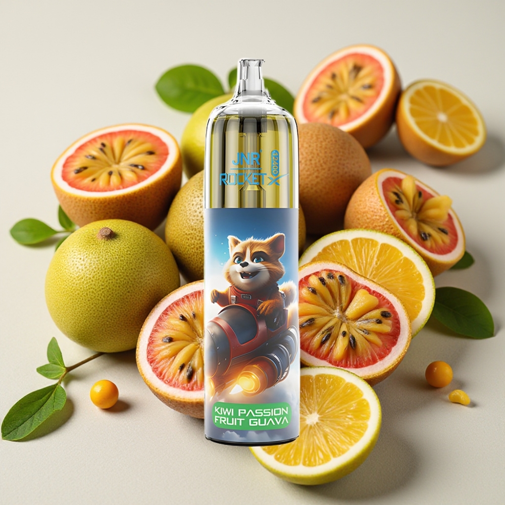 JNR Rocket-X 12400 Puffs Kiwi Fruit de la Passion Goyave - Airflow Réglable, 25ml, Type-C