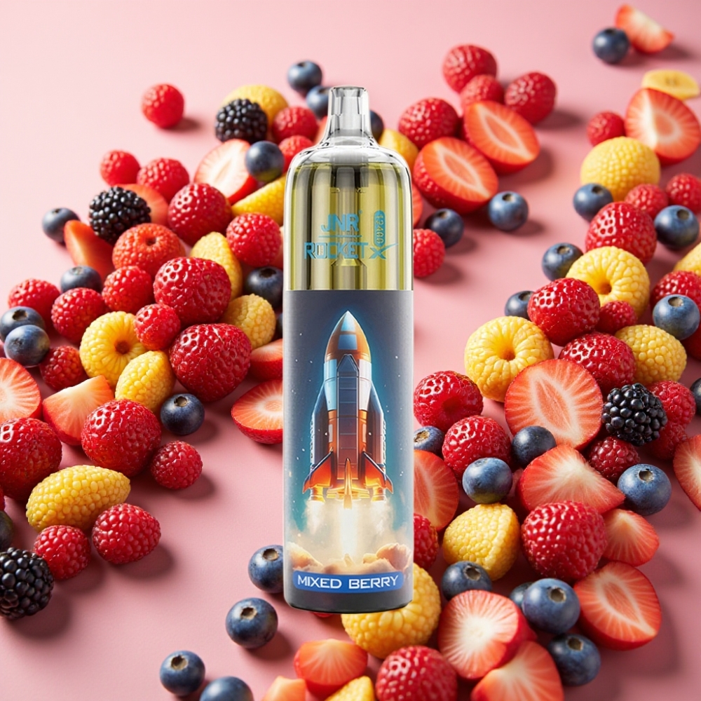 JNR Rocket-X 12400 Puffs avec airflow réglable, lumières RGB et batterie 850mAh - Baies Mixtes