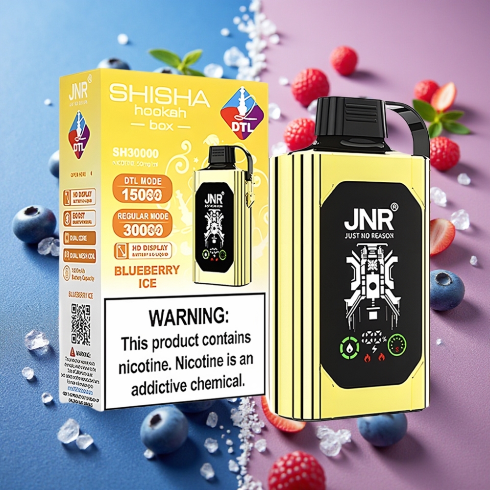 JNR Shisha Hookah Box 20500 Puffs - 25ml, Dual Mesh Coil, Type-C - Myrtille Glace