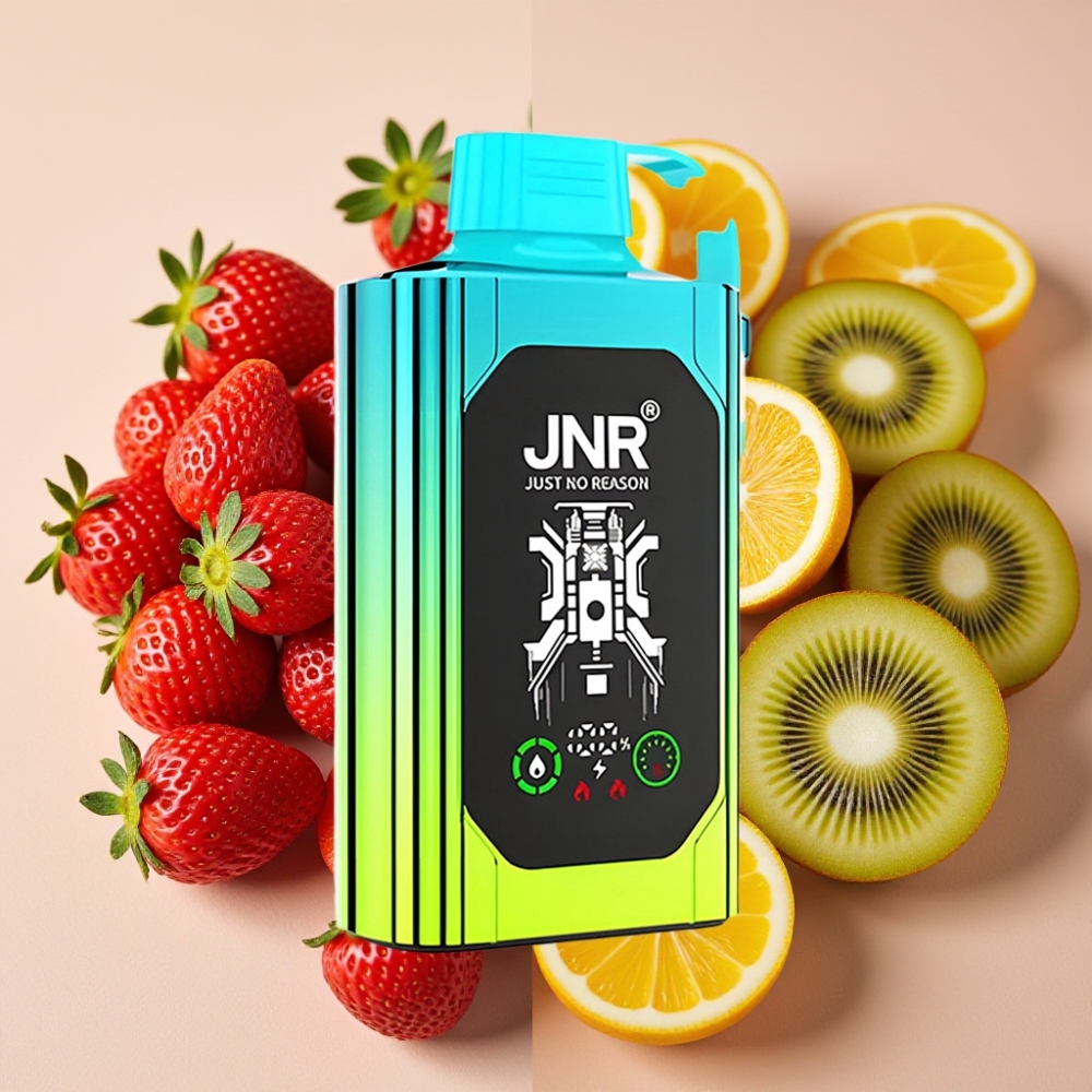JNR Shisha Hookah Box 20500 Puffs Fraise Kiwi - 25ml, 1000mAh, Dual Mesh Coil