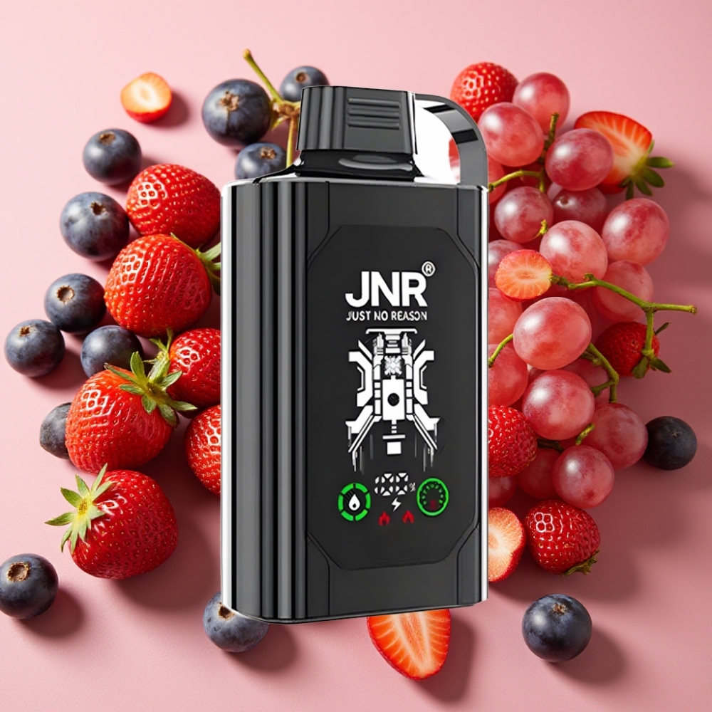 JNR Shisha Hookah Box 20500 Puffs Fraise Raisin - 25ml, 1000mAh, Double Mesh