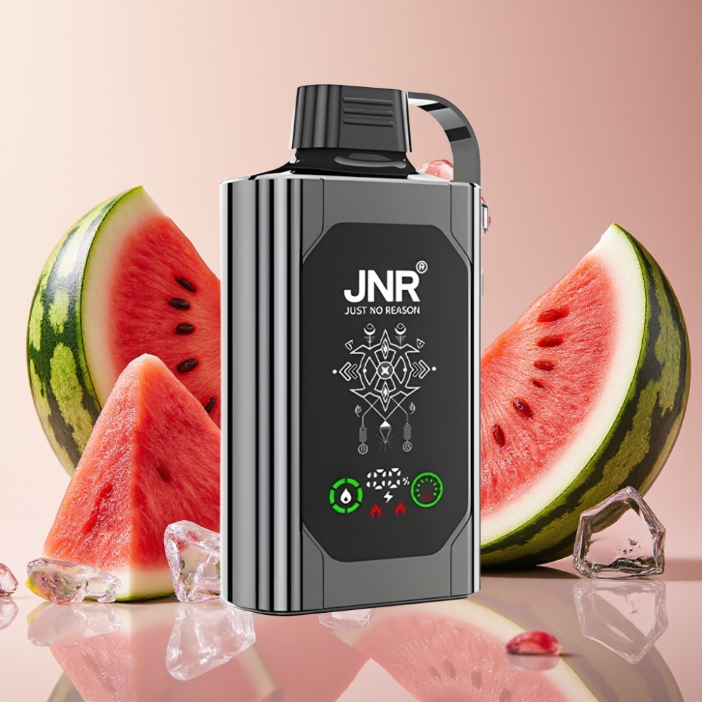 JNR Shisha Hookah Box 20500 Puffs Pastèque Glacée - 25ml, Dual Mesh Coil, Type-C