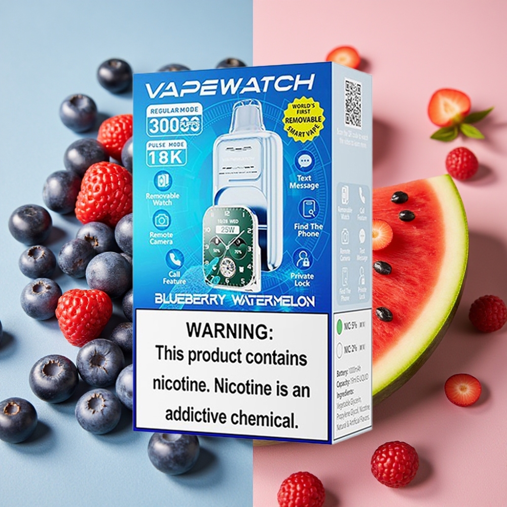 JNR VapeWatch 30000 Puffs 1000mAh Type-C Myrtille Pastèque