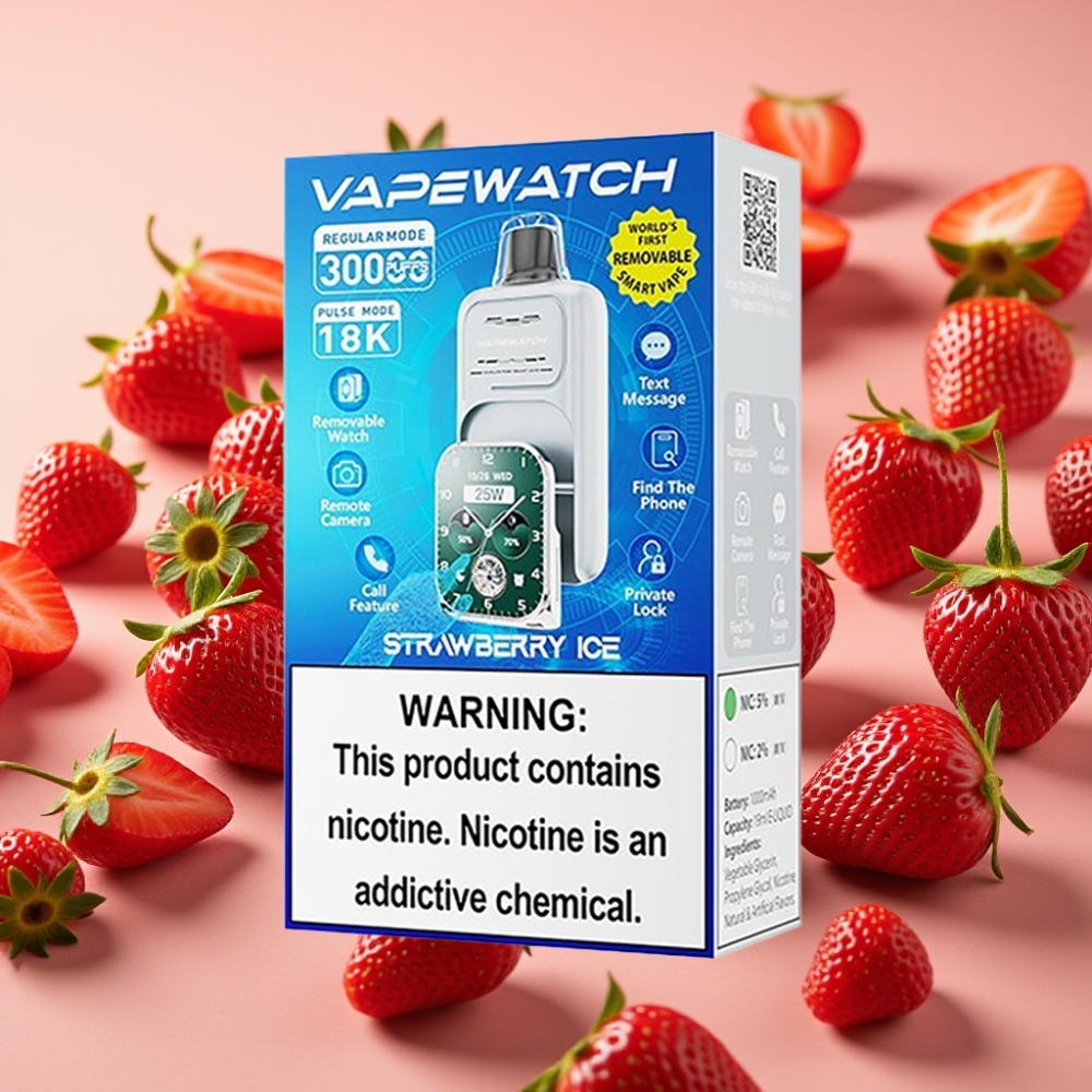 JNR VapeWatch 30000 Puffs Fraise Glacée - 1000mAh, 19mL, 5%