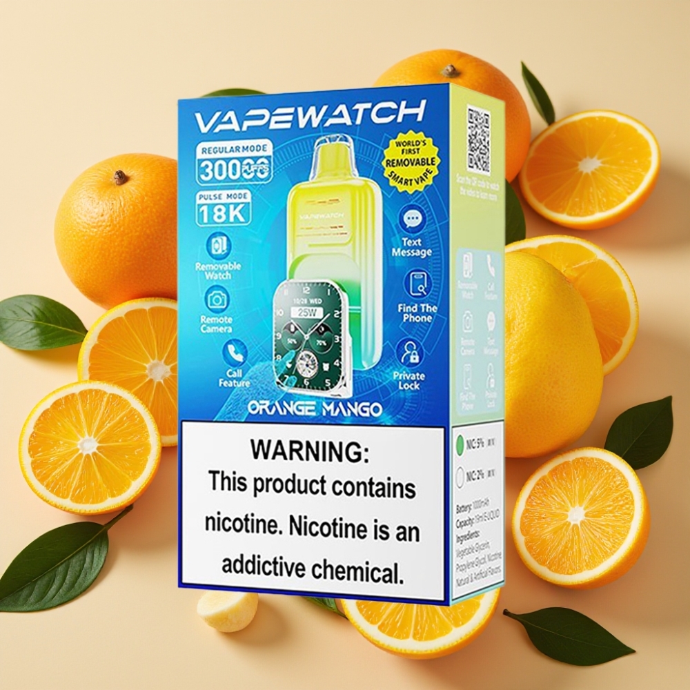 JNR VapeWatch 30000 Puffs Orange Mangue 19mL 5% Dual Mesh