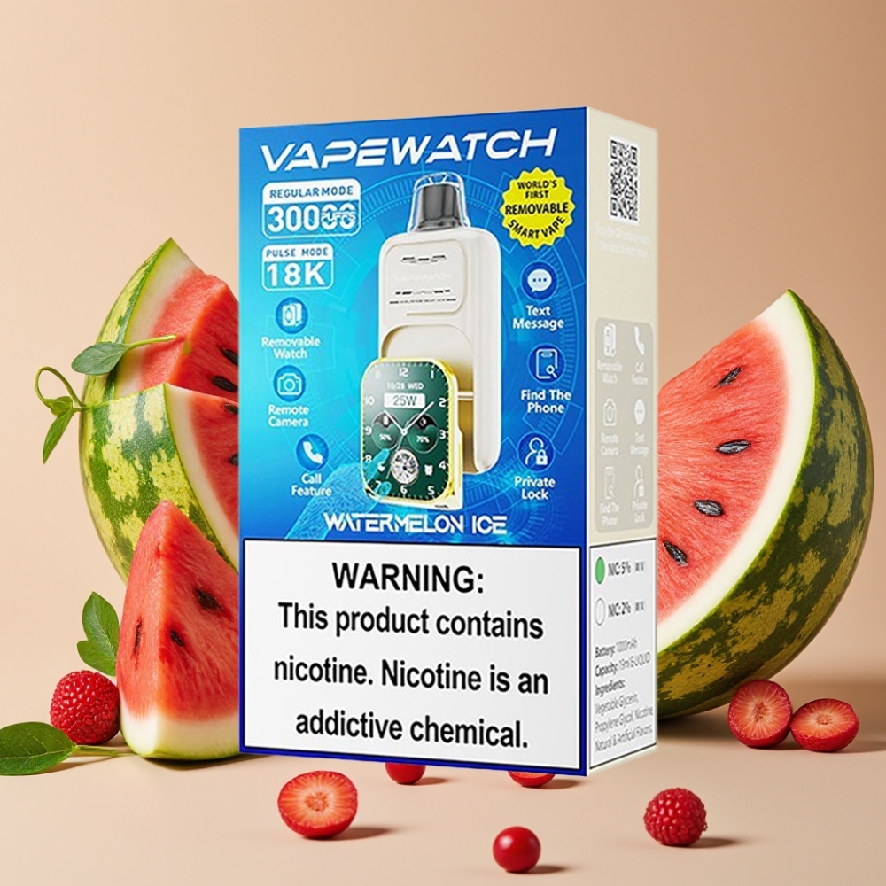 JNR VapeWatch 30000 Puffs Pastèque Glacée 1000mAh 19mL 5%