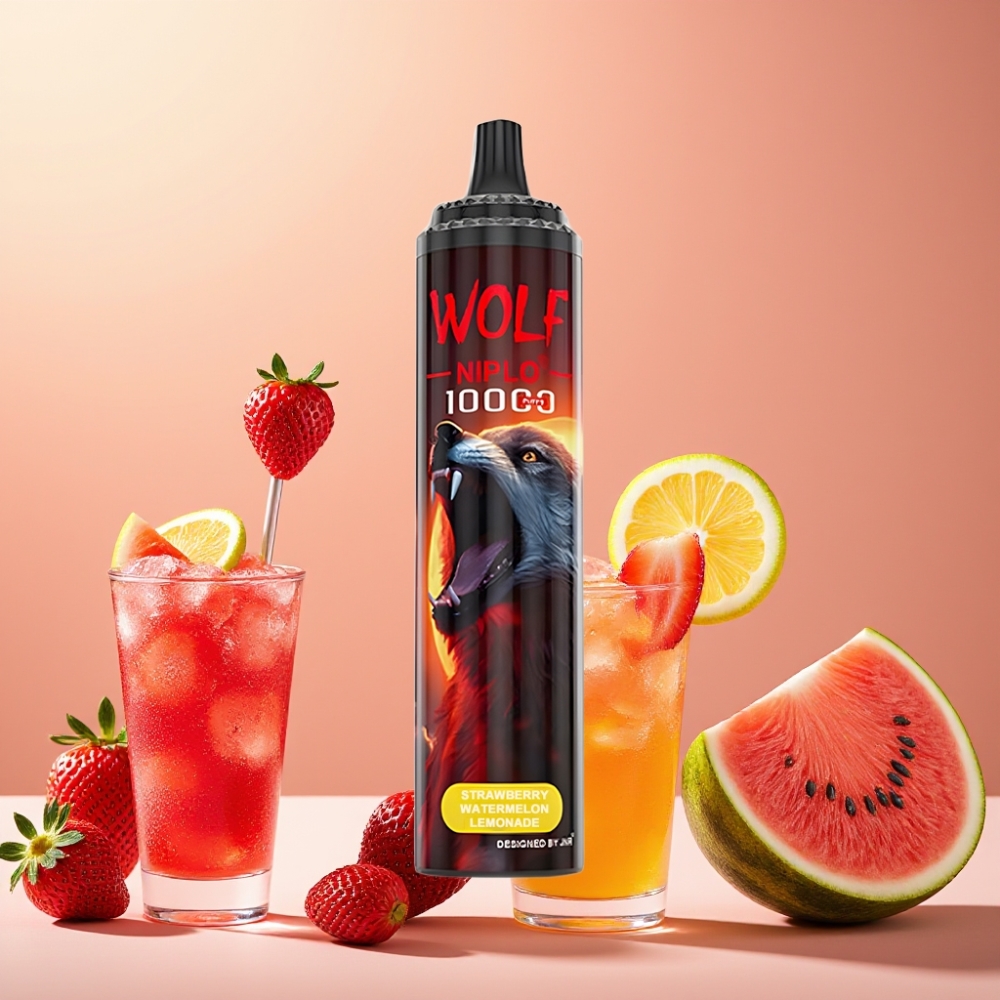 JNR Wolf Niplo 10000 Puffs 20ml 5% Type-C Fraise Pastèque Limonade