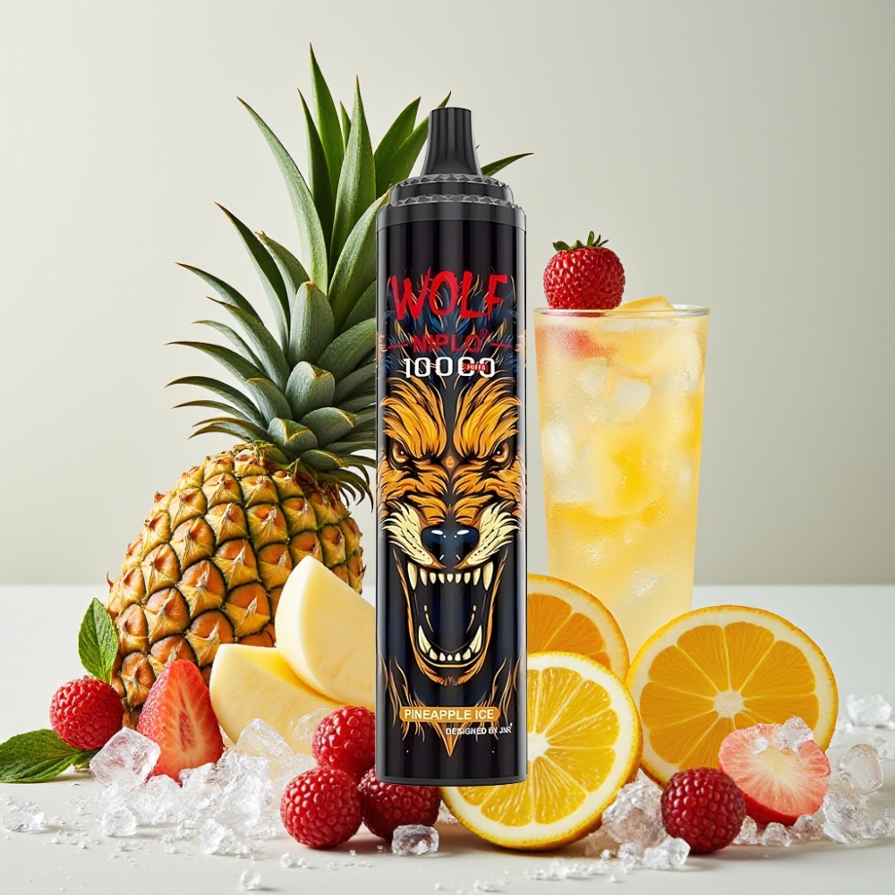 JNR Wolf Niplo 10000 Puffs Ananas Glace 20ml 5% Type-C France vape fournisseur