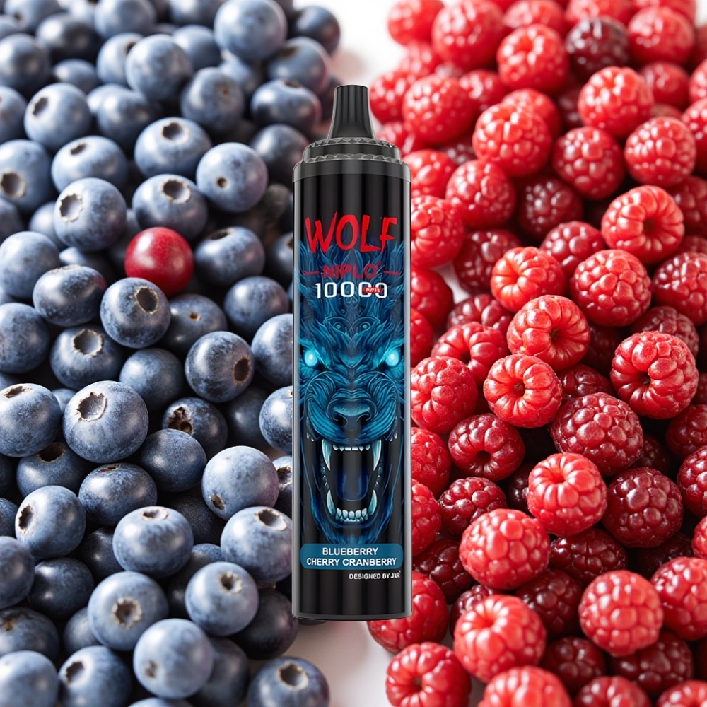 JNR Wolf Niplo 10000 Puffs Myrtille Cerise Cranberry - 20ml/5%/Type-C