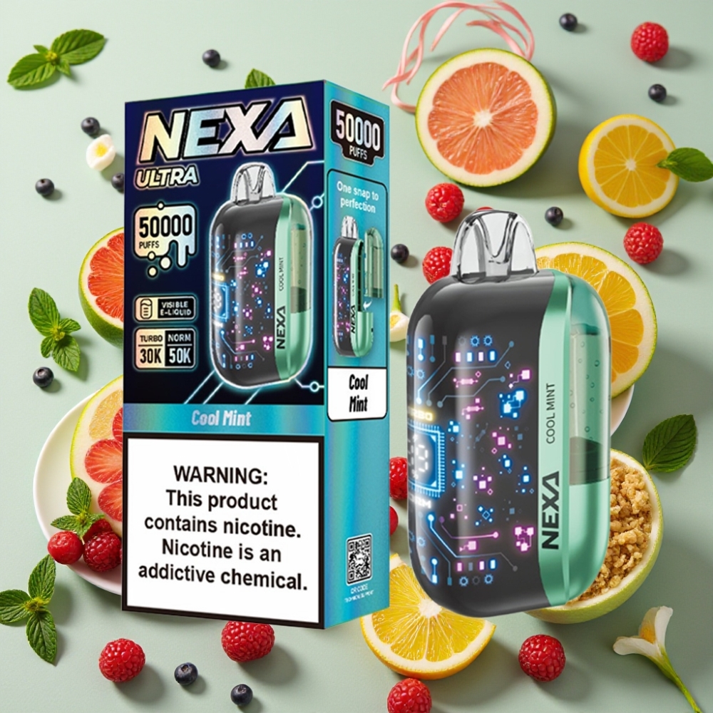 NEXA Ultra 50000 Puffs Menthe Glacée 20ml 5% Type-c France vape fournisseur