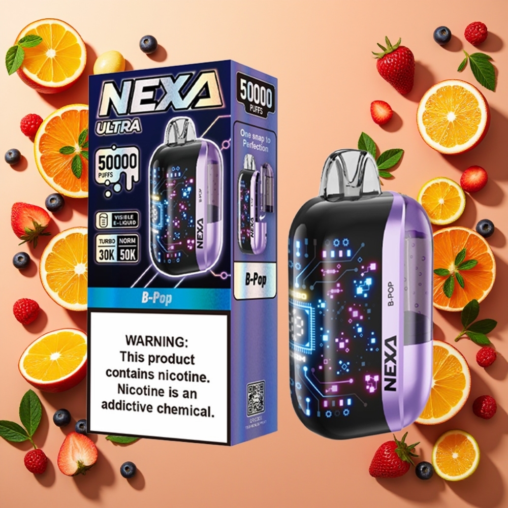 NEXA Ultra 50K Disposable Vape B-Pop 20ml 5% 0.9ohm France vape fournisseur