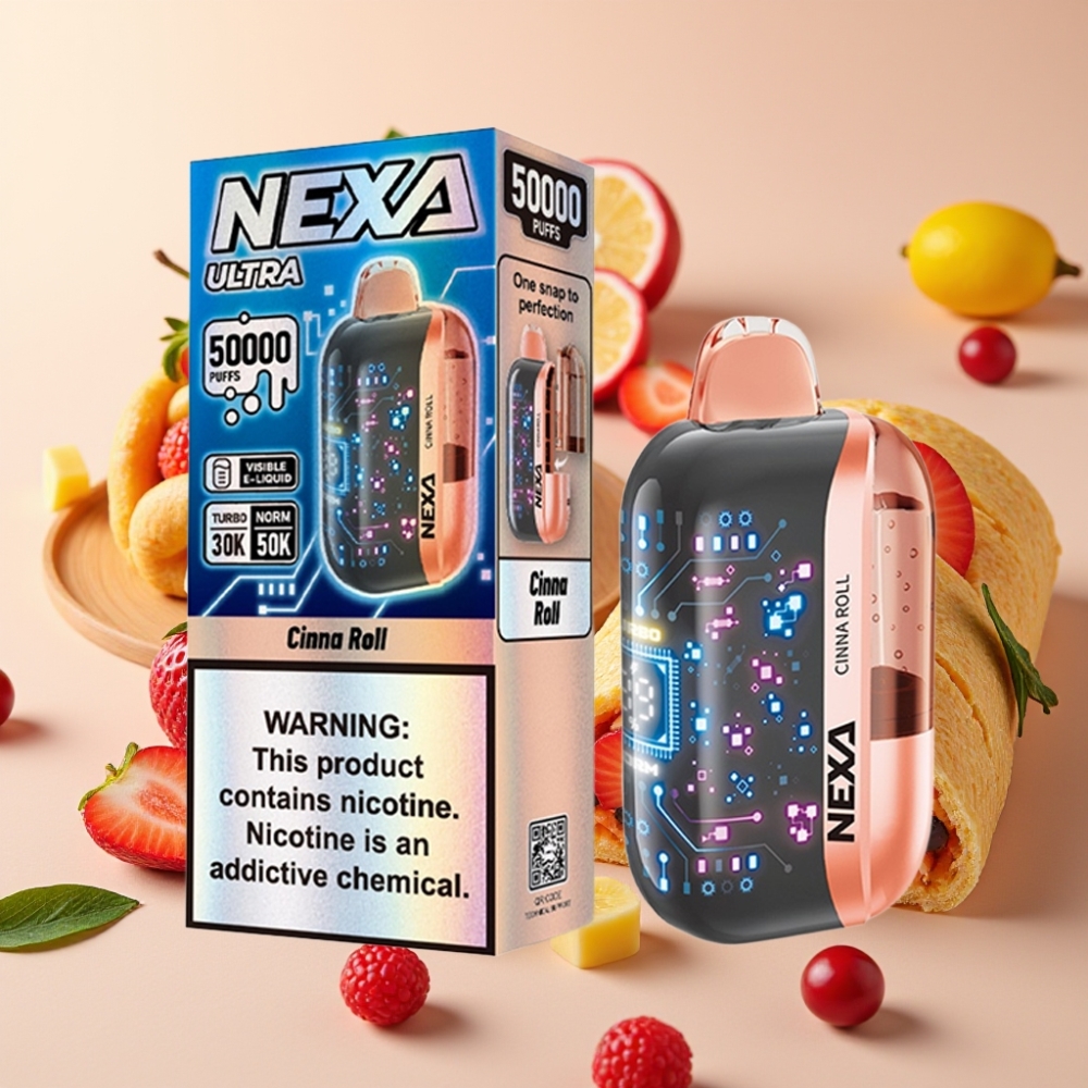 NEXA Ultra 50K Disposable Vape Roulé à la Cannelle 20ml 5% 0.9ohm