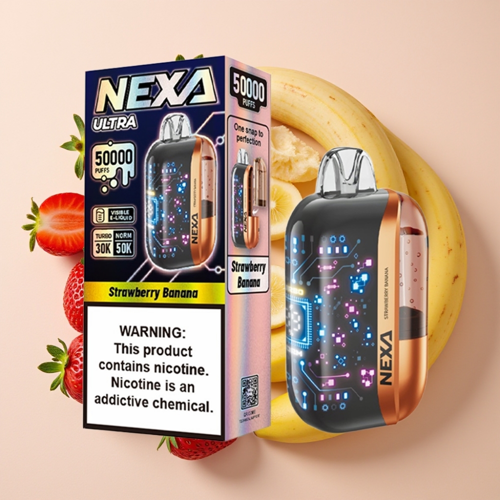 NEXA Ultra 50K Fraise Banane 50000 Puffs 20ml 5% 0.9ohm France vape fournisseur