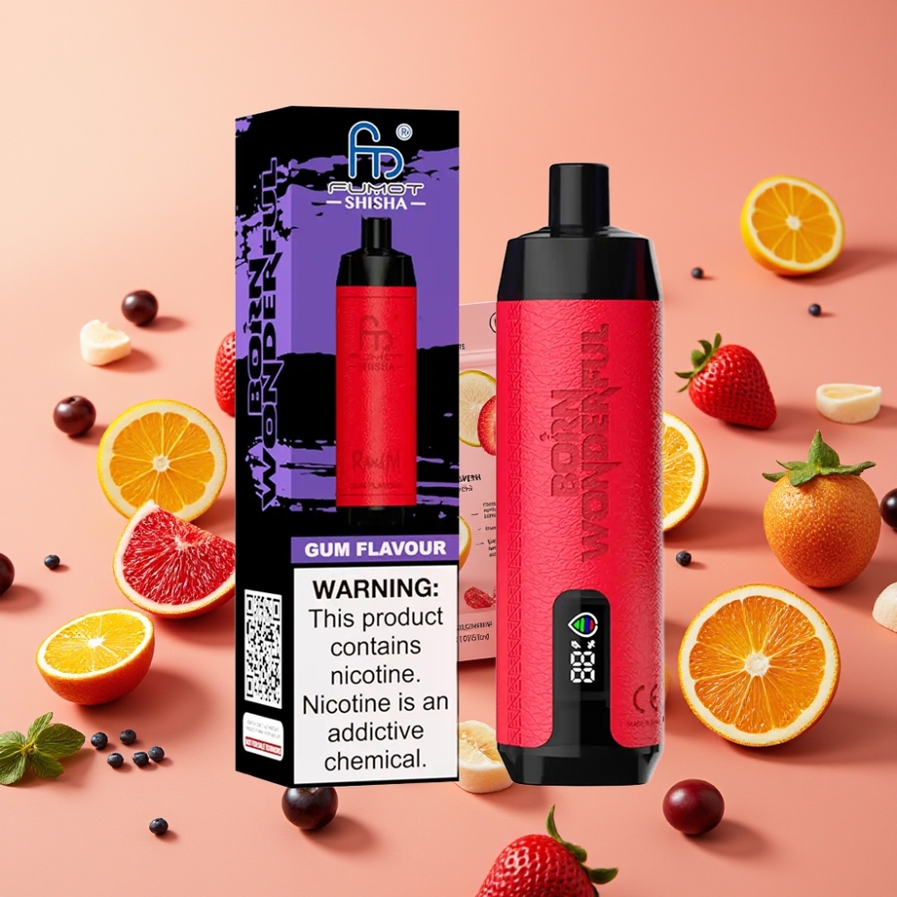 RandM Fumot Shisha 10000 Puffs - 18ml, 850mAh, 0.6ohm, Goût Gomme