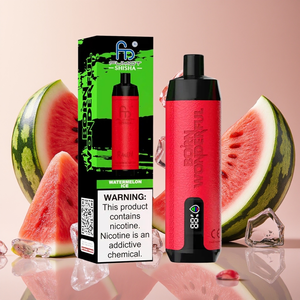 RandM Fumot Shisha 10000 Puffs - Pastèque Glacée, 18ml, 0.5% Nicotine